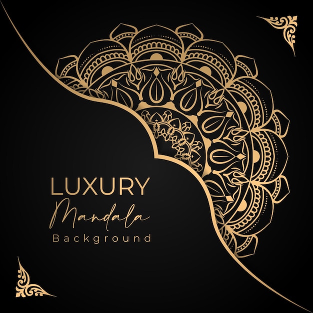 Luxus-mandala-hintergrund ornamental mit goldenem farbdesign