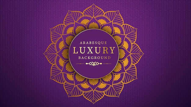 Luxus-Mandala-Hintergrunddesign mit goldenem Arabesken-Ost-Islam-Muster