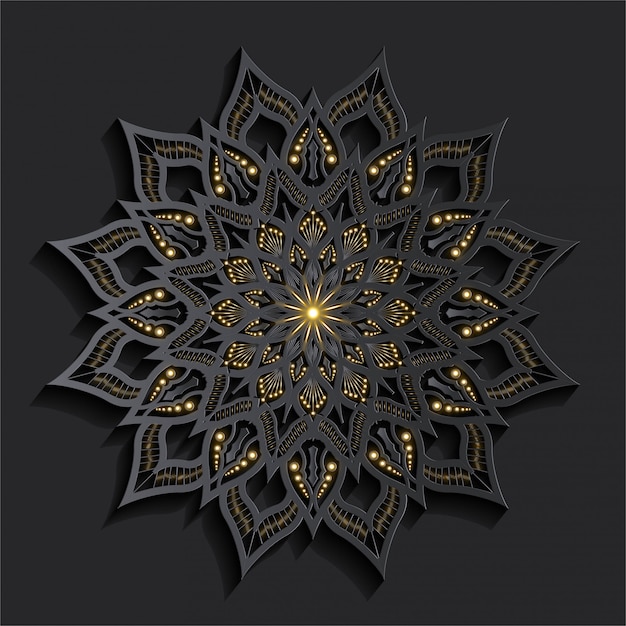 Luxus-mandala mit 3d-effekt