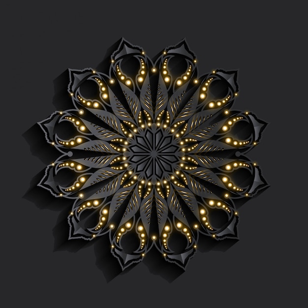 Luxus-mandala mit 3d-effekt