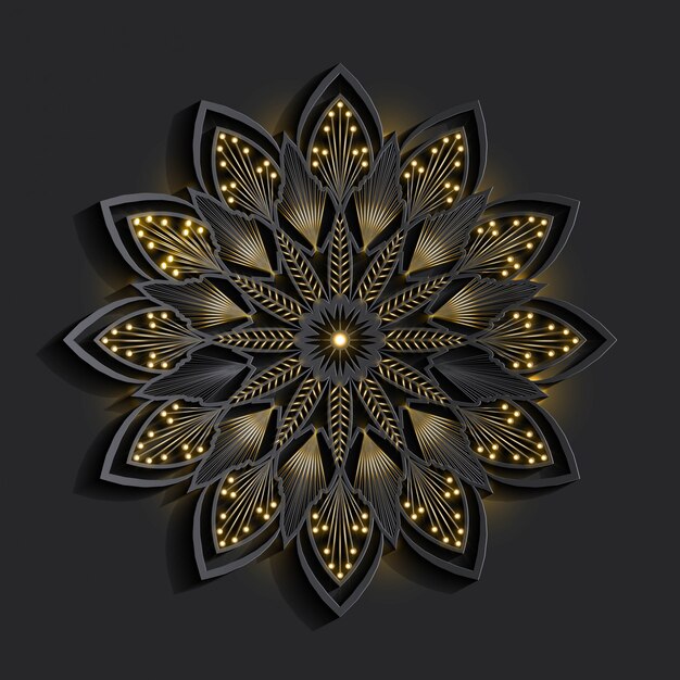 Luxus-mandala mit 3d-effekt