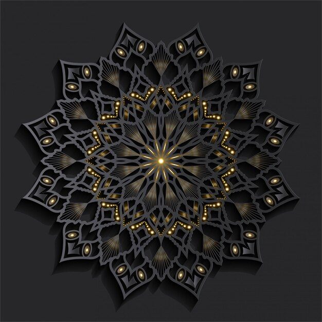 Luxus-mandala mit 3d-effekt