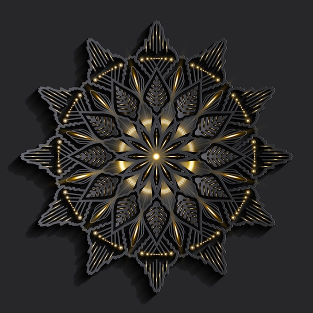 Luxus-mandala mit 3d-effekt