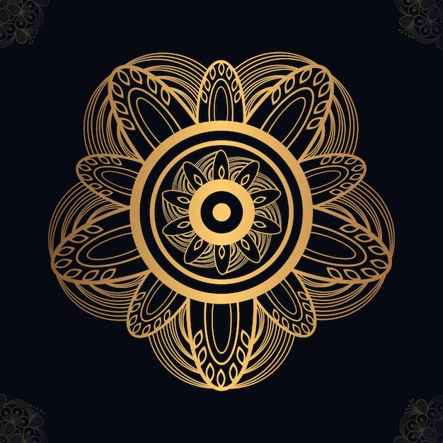 Luxus-mandala und hintergrunddesign mit goldener dekoration