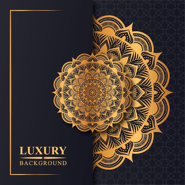 Luxus-mandala-vektor mit goldenem hintergrund