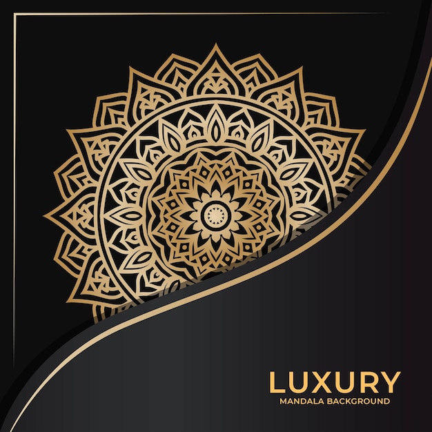 Vektor luxus-mandala-zierhintergrund in goldfarbe
