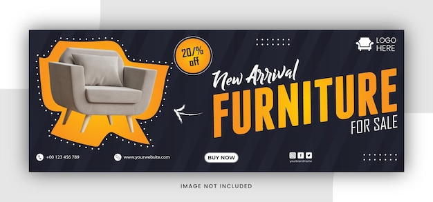 Luxus-möbel-verkaufsbanner oder social-media-post-template-design
