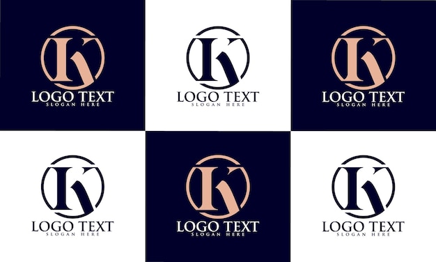 Luxus-monogramm-serifenlogo-designvorlage mit buchstabe k