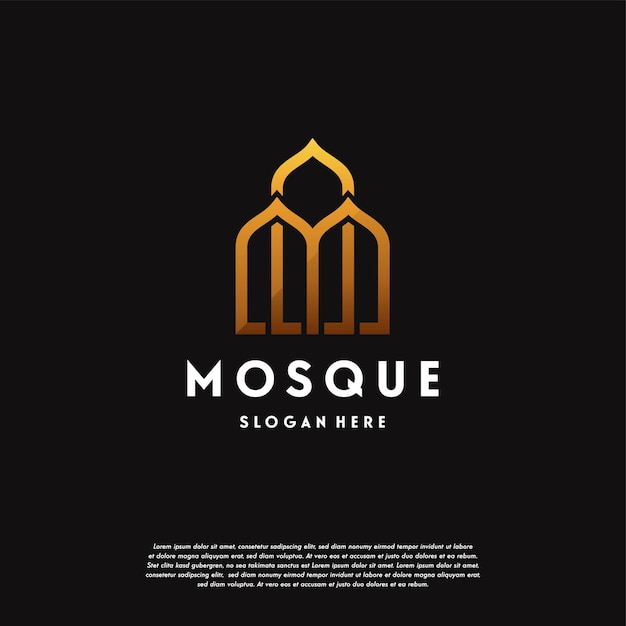 Luxus-moschee-logo-vorlage design-vektor, islamische logo-vorlage