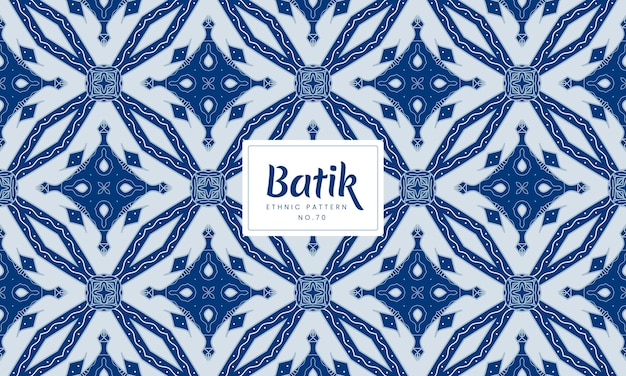 Vektor luxus nahtlose batik kawung indonesische traditionelle ethnische blumenmuster blau