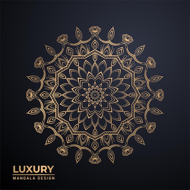 Luxus ornamental mandala design hintergrund in goldener farbe