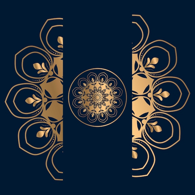 Vektor luxus ornamental mandala design hintergrund in goldener farbe