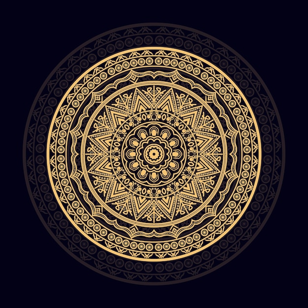 Luxus ornamental Mandala Design Hintergrund in goldener Farbe