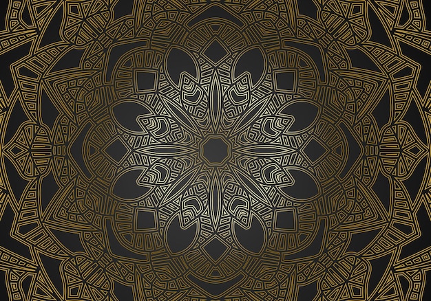 Luxus ornamental Mandala Design Hintergrund in goldener Farbe