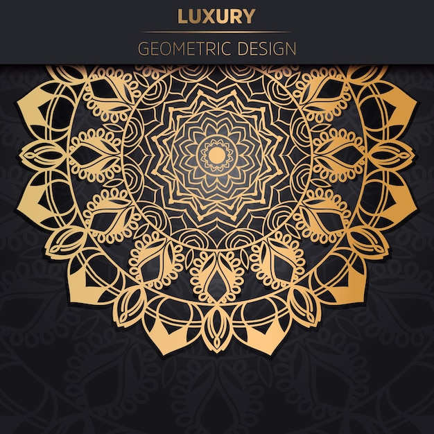 Luxus ornamental mandala design hintergrund in goldener farbe