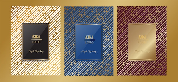 Luxus paket menü cover design geometrisch