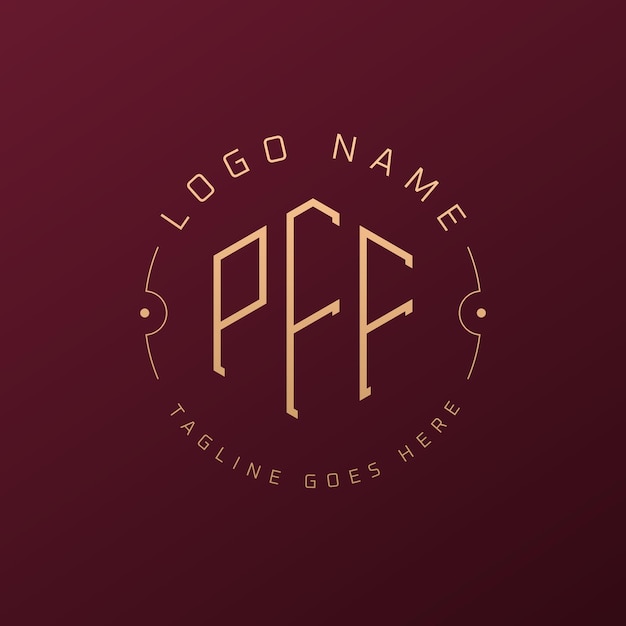 Luxus-PFF-Logo-Design Elegant Letter PFF Monogram Logo Minimalist Polygon PFF Logo-Design-Vorlage