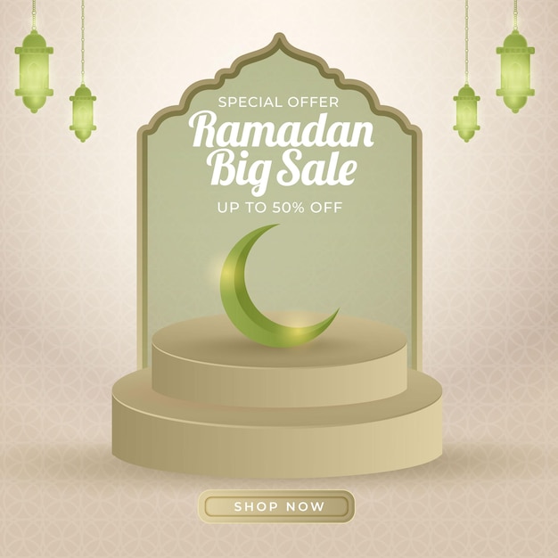 Luxus ramadan kareem großen verkauf banner vorlage