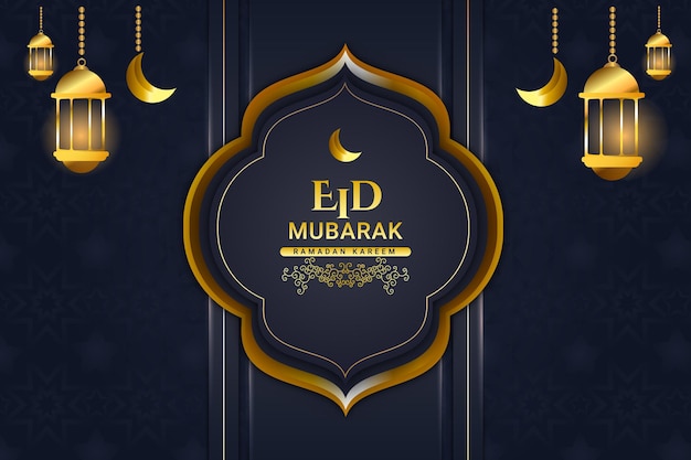 Luxus ramadan kareem hintergrundfarbe marine und gold