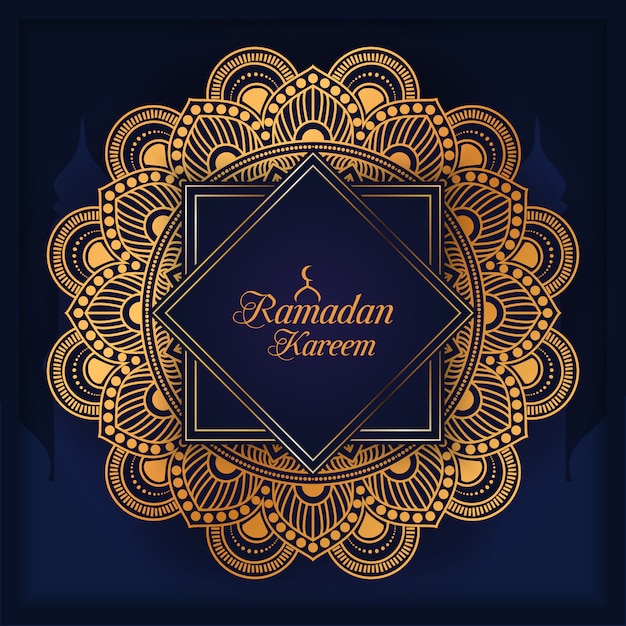 Luxus ramadan kareem mandala hintergrund