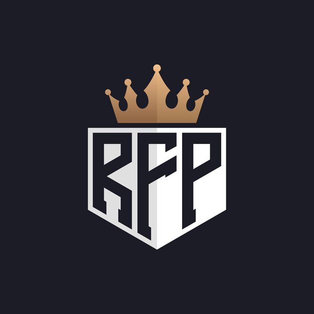 Luxus-RFP-Logo mit eleganten Initialen RFP-Letter-Logo für exklusive Marken Brief RFP-Monogram für High-End-Unternehmen