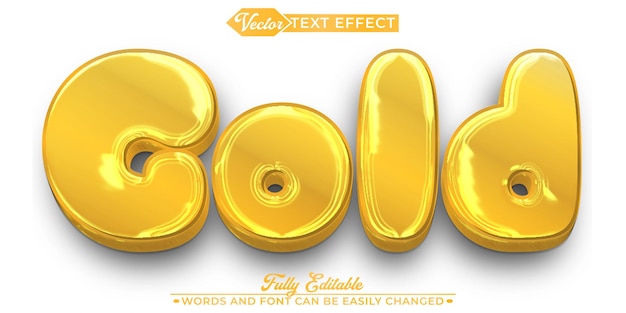 Luxus Rich Bullion Gold Vektor editierbare Texteffektvorlage