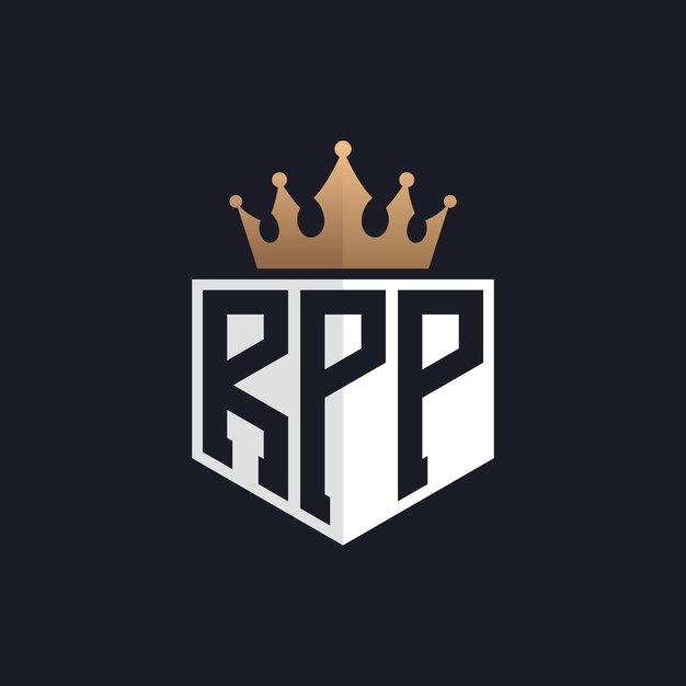 Luxus-RPP-Logo mit Krone Elegante Initialen RPP-Letter-Logo für exklusive Marken Schrift RPP-Monogram für High-End-Unternehmen