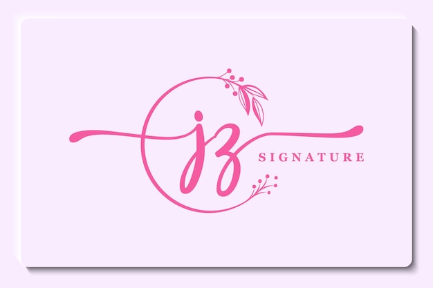 Luxus-signatur anfangs-jz-logo-design handschrift-vektor-logo-design-illustrationsbild