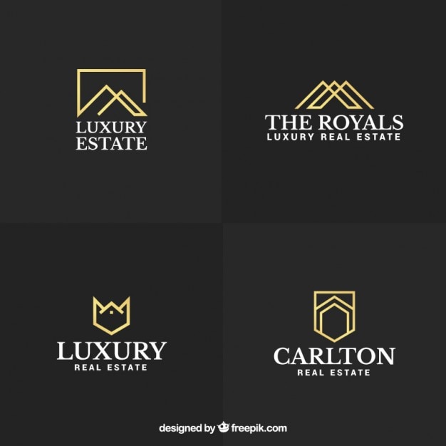 Vektor luxus und elegante immobilien logos