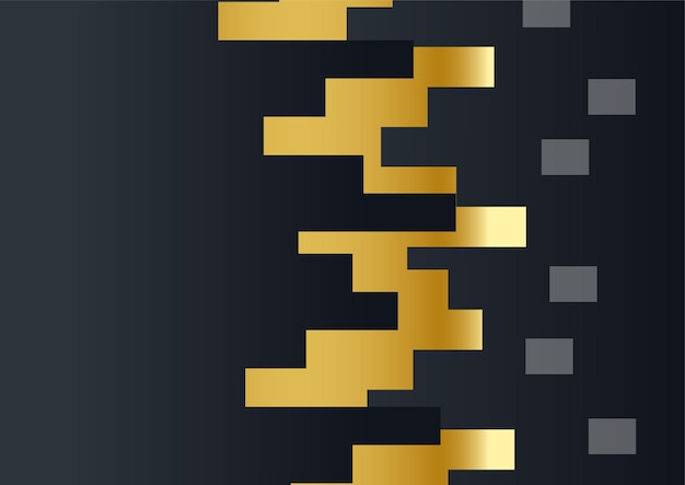 Luxus-unternehmenshintergrund, abstrakte dekoration, goldenes muster, halbtonverläufe, 3d-vektor-illustration. schwarzgold-cover-vorlage, geometrische formen, modernes minimalistisches business-banner