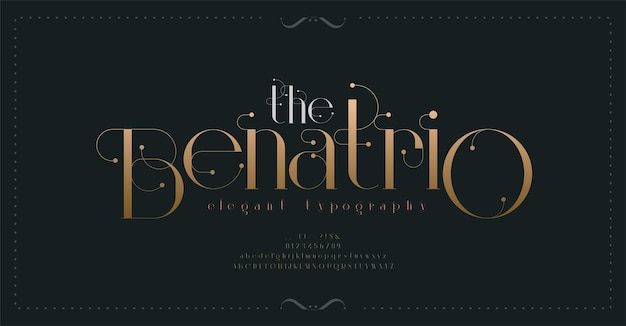 Luxus-vintage-alphabet-buchstaben-schrift und zahlentypografie elegante klassische retro-hochzeits-serif-schriftart