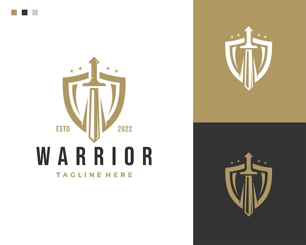 Luxus-Vintage-Warrior-Logo-Design