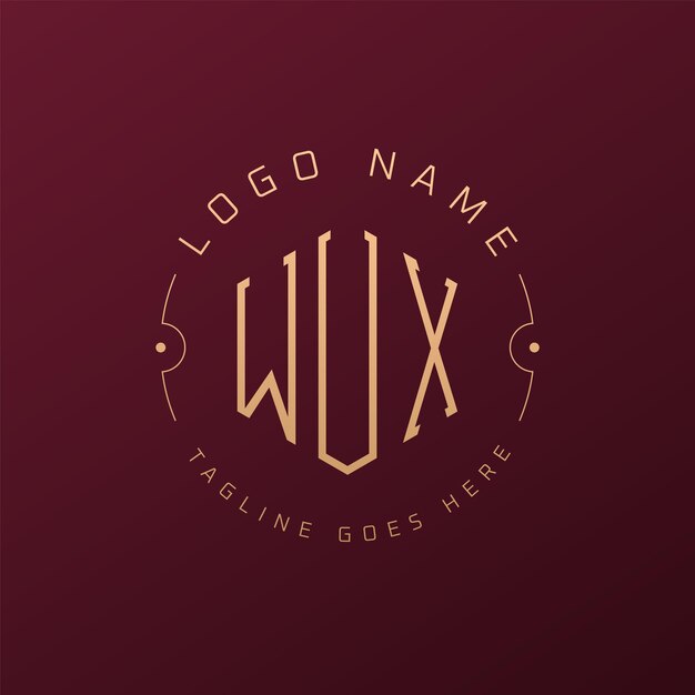 Luxus-WUX-Logo-Design Elegant Letter WUX Monogram Logo Minimalist Polygon WUX Logo-Design-Vorlage