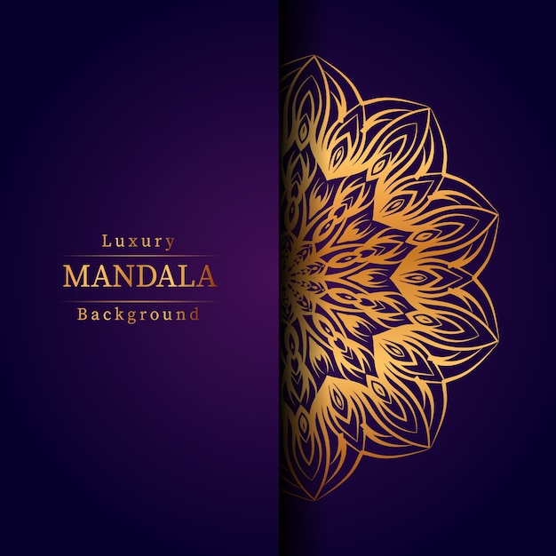 Luxus-zier-mandala-designhintergrund in der goldfarbe, luxus-mandala-hintergrund für hochzeitseinladung, buchumschlag