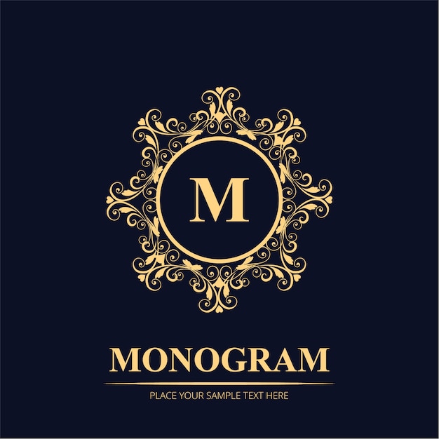 Luxushochzeits-Monogramm-Logo