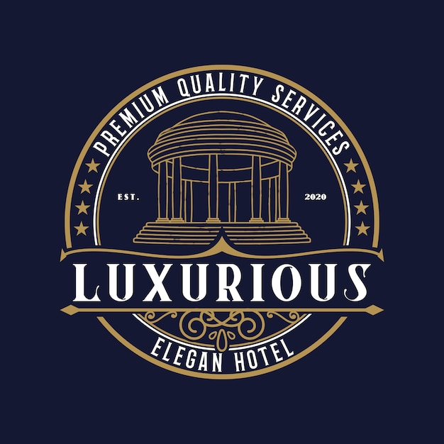 Luxushotel logo vintage design premium-vorlage