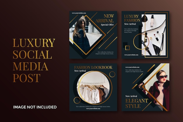 Luxusmode Gold Elegantes Social Media Post Set