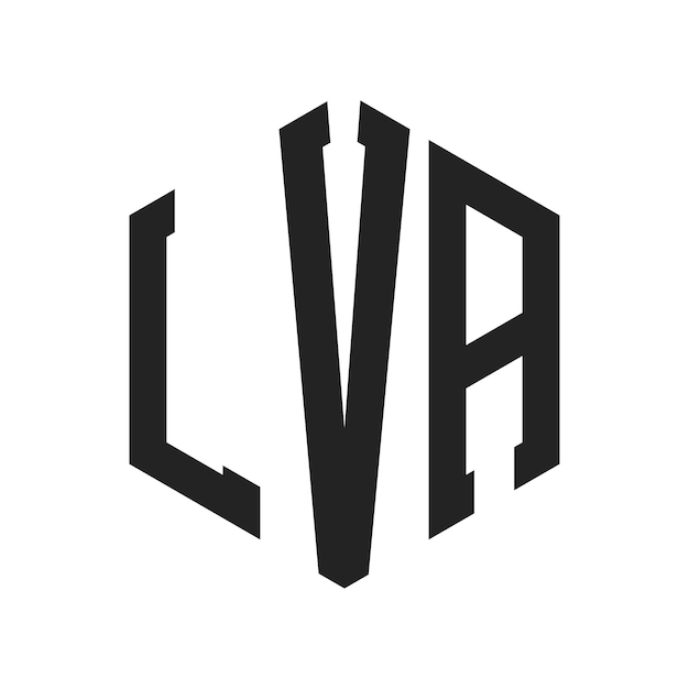 LVA-Logo-Design Anfangsbuchstaben LVA-Monogramm-Logo in sechseckiger Form