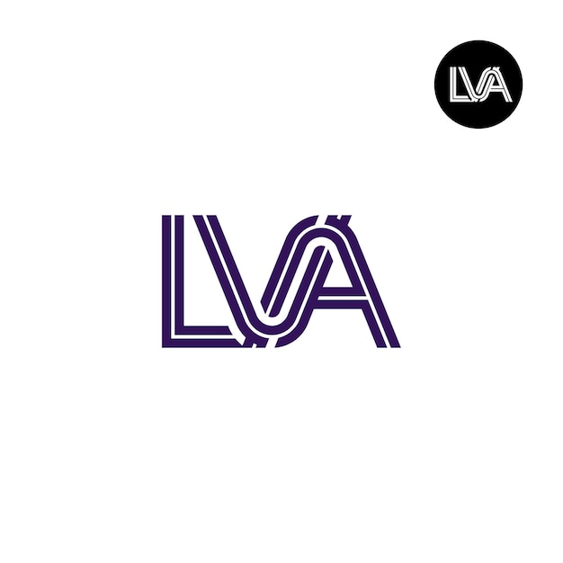 LVA Monogramm-Logo-Design mit Buchstaben und Linien