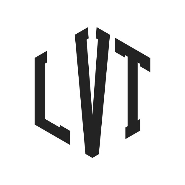 LVT-Logo-Design Anfangsbuchstaben LVT-Monogramm-Logo in sechseckiger Form