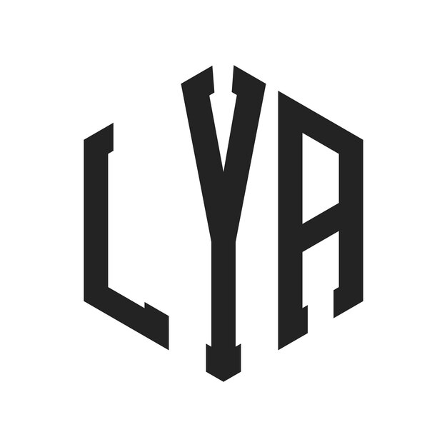 LYA-Logo-Design Anfangsbuchstaben LYA-Monogramm-Logo in sechseckiger Form