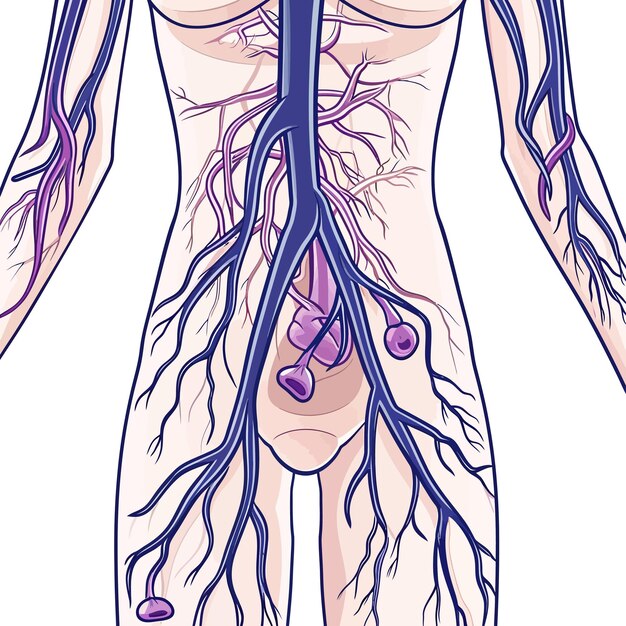 Vektor lymph_nodes_of_female_armpit_vector