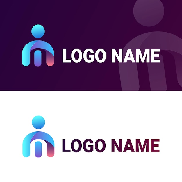 M Buchstabe Logo wie ein Mann