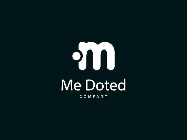 M-Buchstaben-Logo-Design, M-Typ-Logo mit Punkt, kreative und einzigartige Buchstabe M-Logo-Design-Vorlage