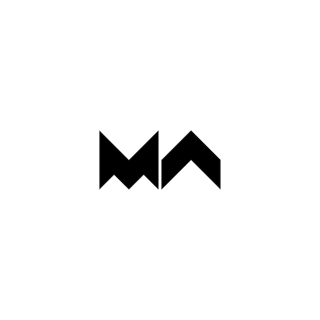 MA-Monogramm-Logo-Design, Buchstabe, Text, Name, Symbol, einfarbig, Logo, Alphabet, Zeichen, einfaches Logo