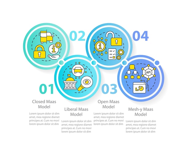 Maas-modelle kreisen infografik-vorlage ein