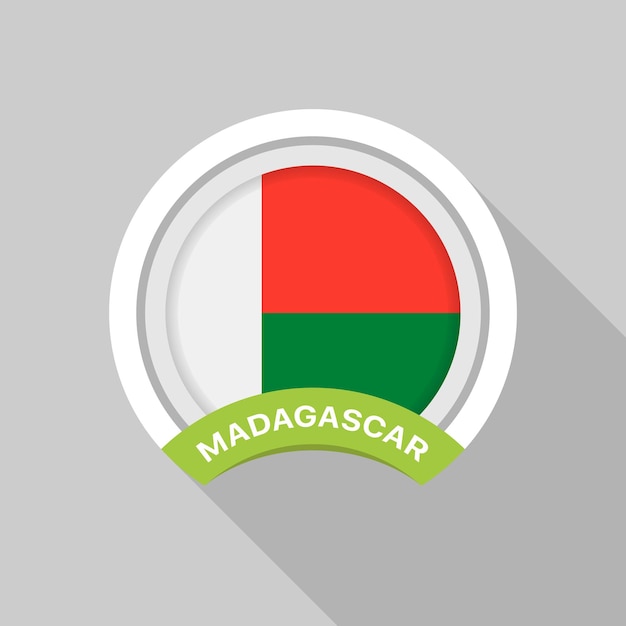 Madagaskar-flaggensymbol isoliert auf weißem hintergrund madagaskar-flagge flaggensymbol glänzend