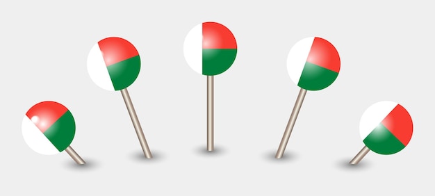 Vektor madagaskar-nationalflaggenkarte-markierungsstift-symbolillustration