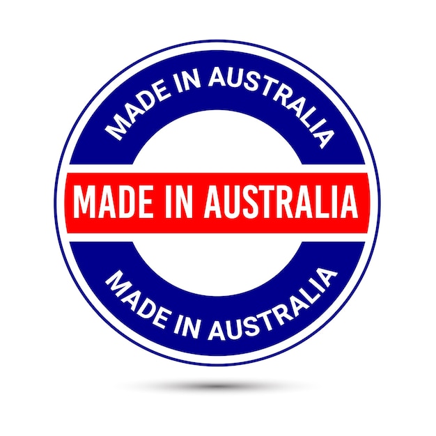 Made in australia-abzeichen-logo mit flagge premium-vektor