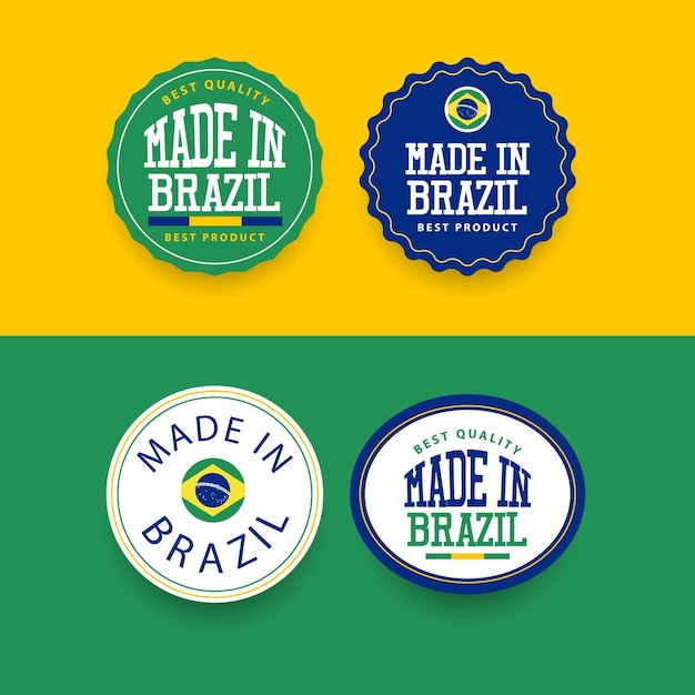 Made in brazil etikettenset-vorlage.